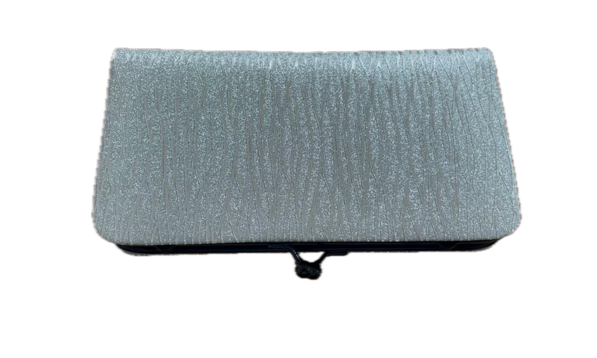 ANAS Women's Silver Textured Party Clutch Wallet