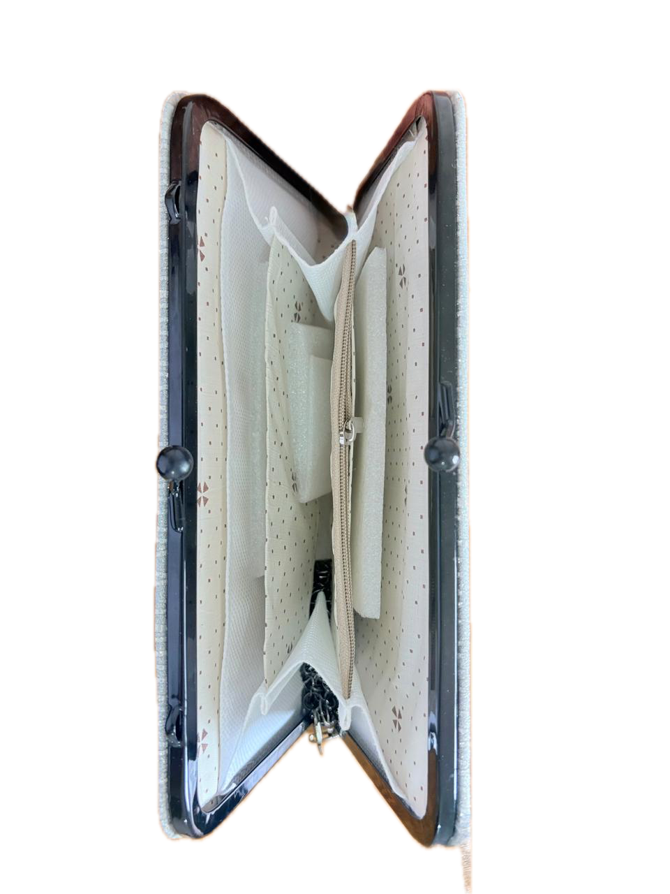 ANAS Women's Silver Textured Party Clutch Wallet