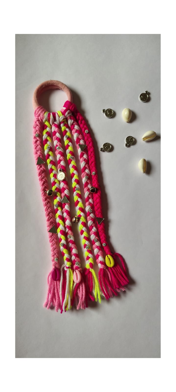 Boho Braided Rakhi – Pink & Orange