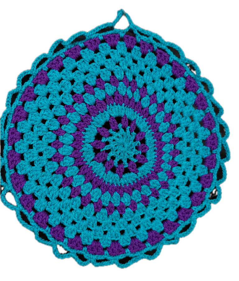 Crochet Mandala Wall / Door Hanging (Yellow & Pink)