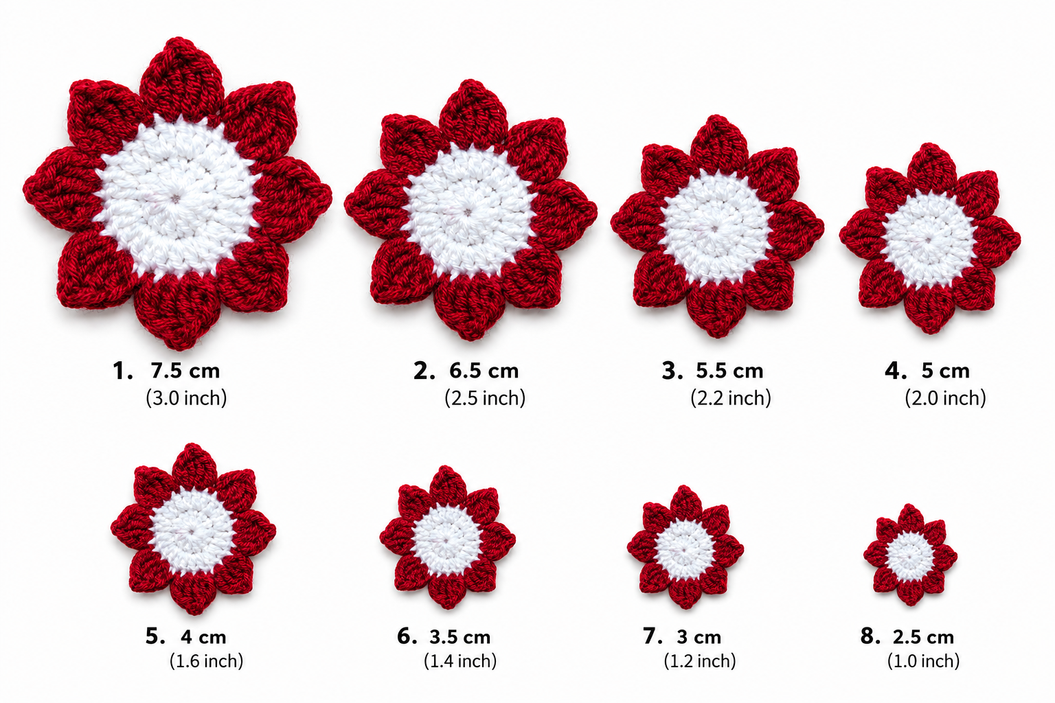 Red & White Crochet Flower Coaster