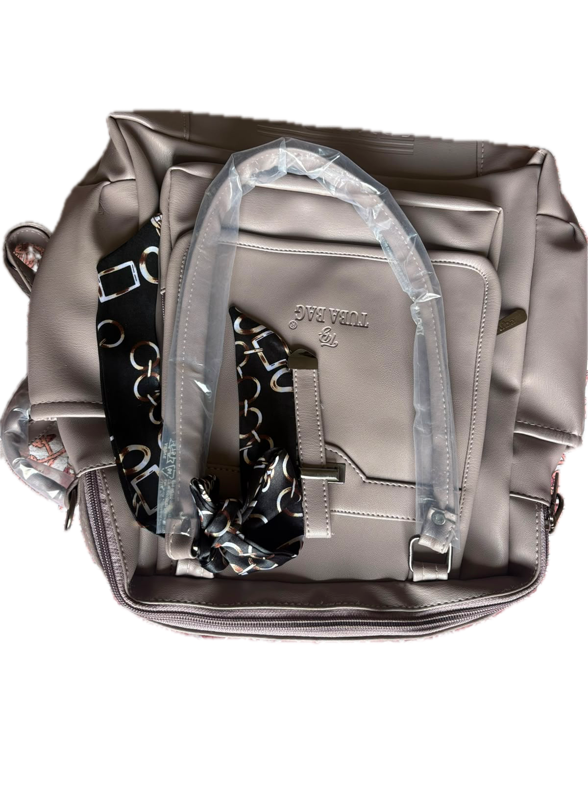 TUBA BAG Premium Women's Leather Tote Handbag with Shoulder Strap - Grey