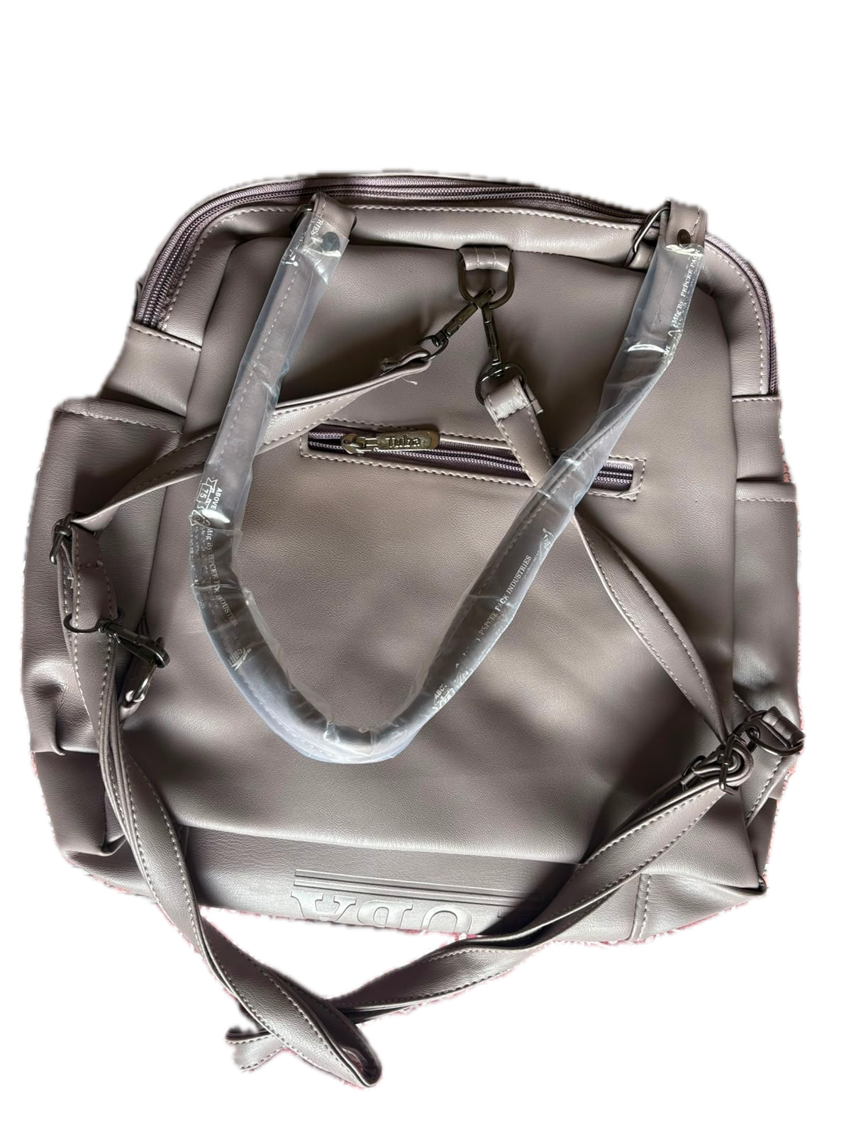 TUBA BAG Premium Women's Leather Tote Handbag with Shoulder Strap - Grey