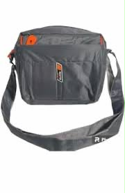 Unisex Grey Messenger Sling Bag with Adjustable Shoulder Strap