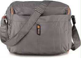 Unisex Grey Messenger Sling Bag with Adjustable Shoulder Strap
