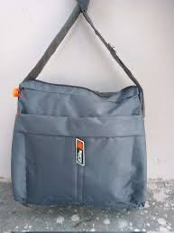 Unisex Grey Messenger Sling Bag with Adjustable Shoulder Strap