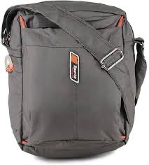 Unisex Grey Messenger Sling Bag with Adjustable Shoulder Strap