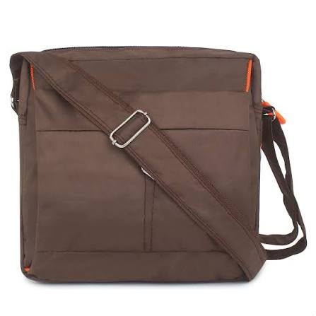 Unisex Grey Messenger Sling Bag with Adjustable Shoulder Strap