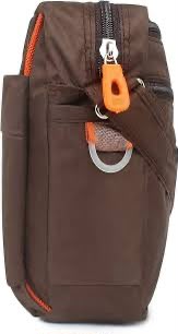 Unisex Grey Messenger Sling Bag with Adjustable Shoulder Strap