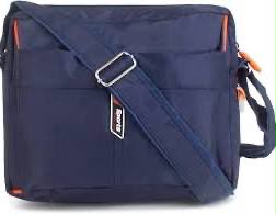 Unisex Grey Messenger Sling Bag with Adjustable Shoulder Strap