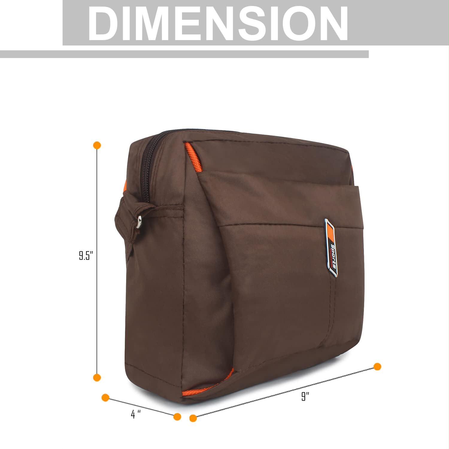 Unisex Grey Messenger Sling Bag with Adjustable Shoulder Strap