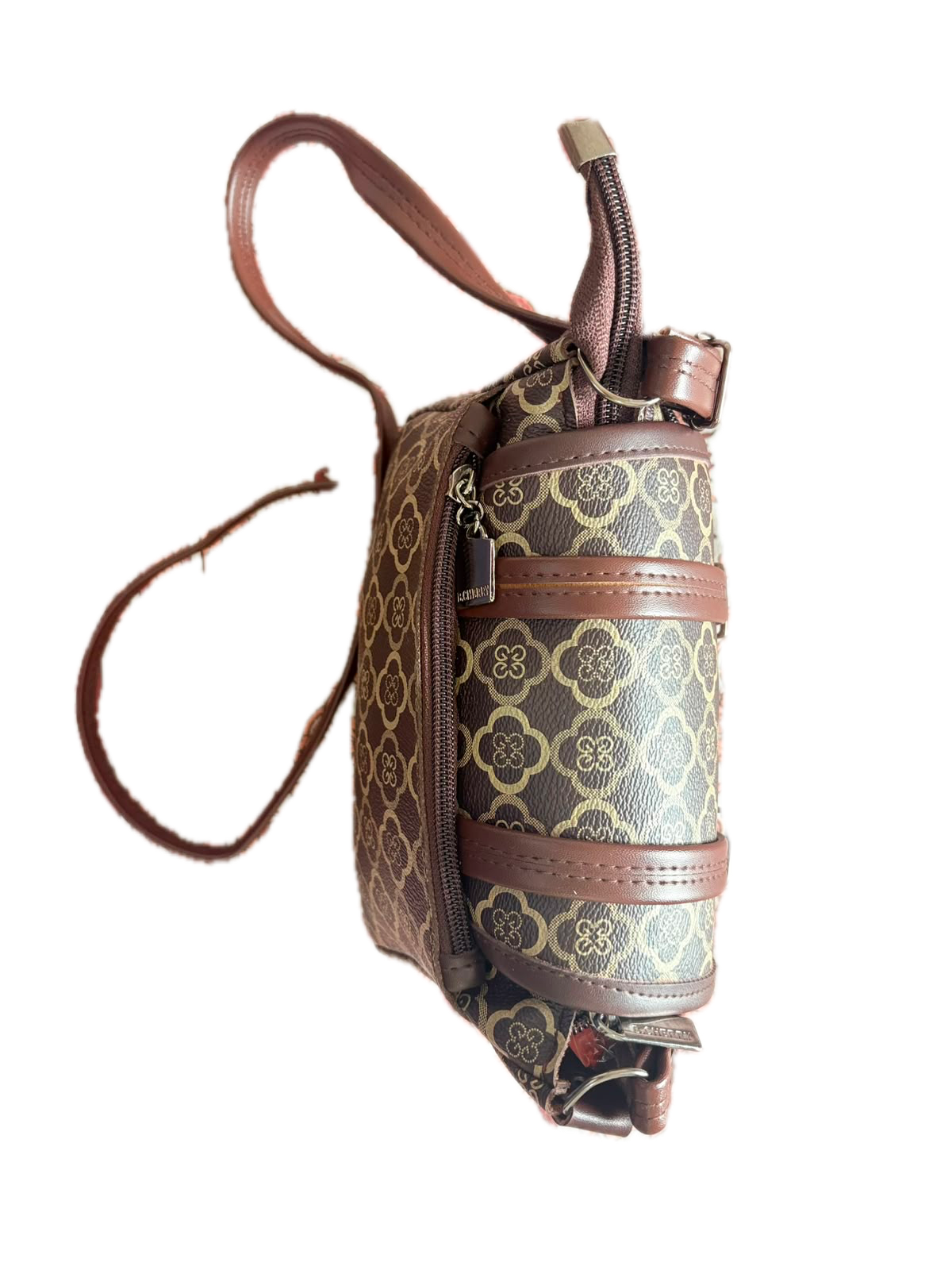 Women's Brown Floral Print Crossbody Sling Bag