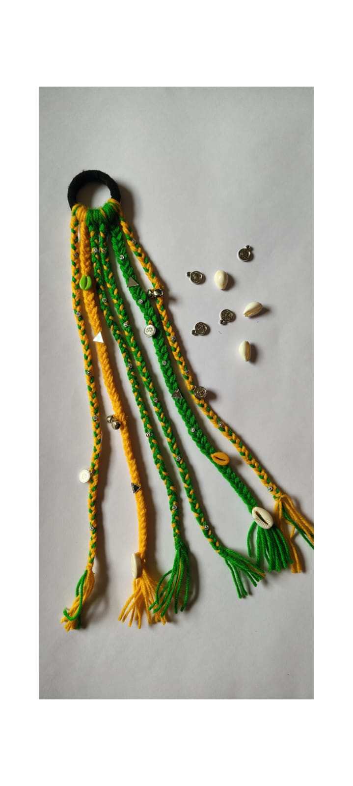 Boho Braided Rakhi – Yellow & Green