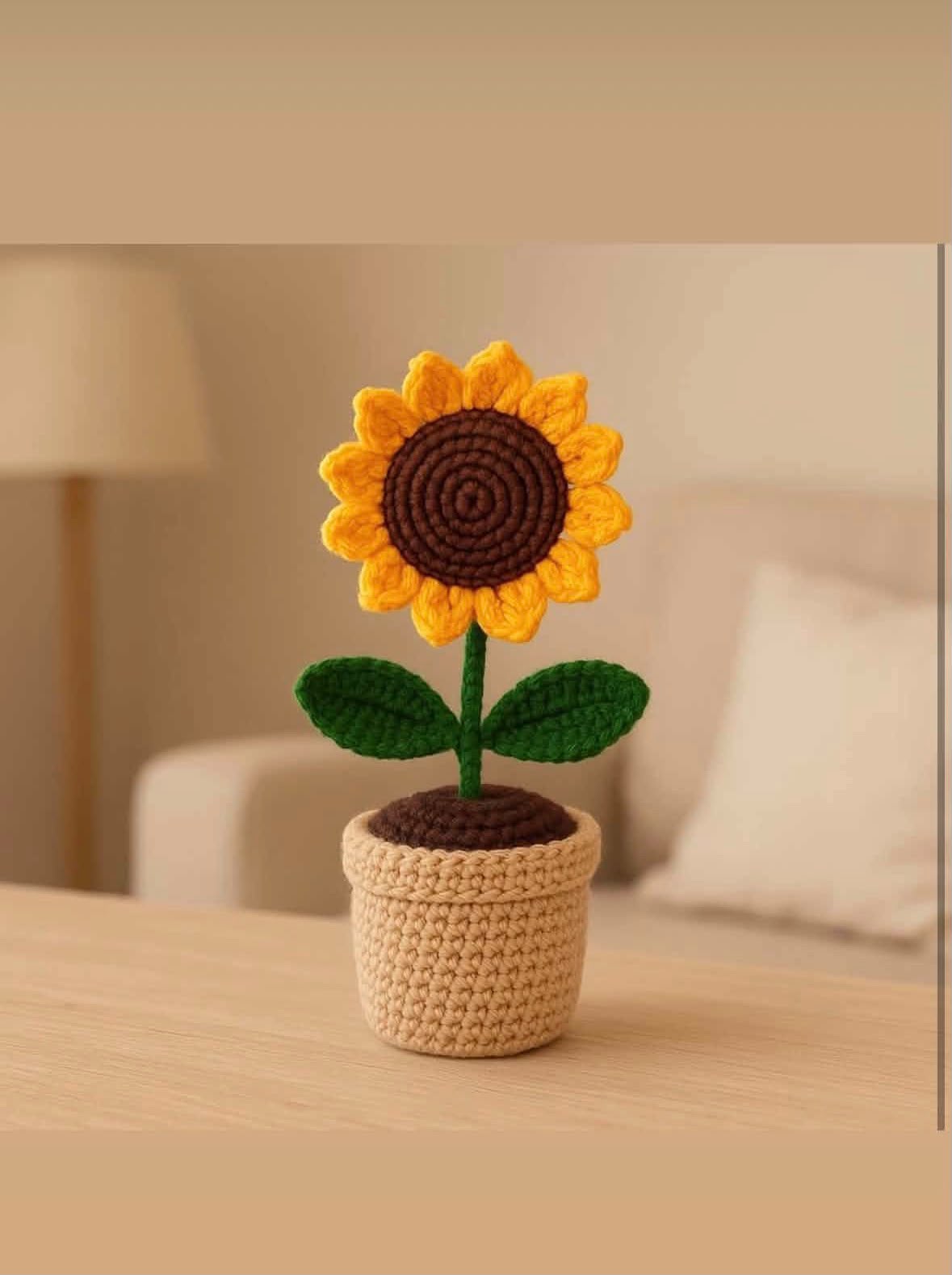 Crochet Potted Sunflower (Artificial Plant) 2 set