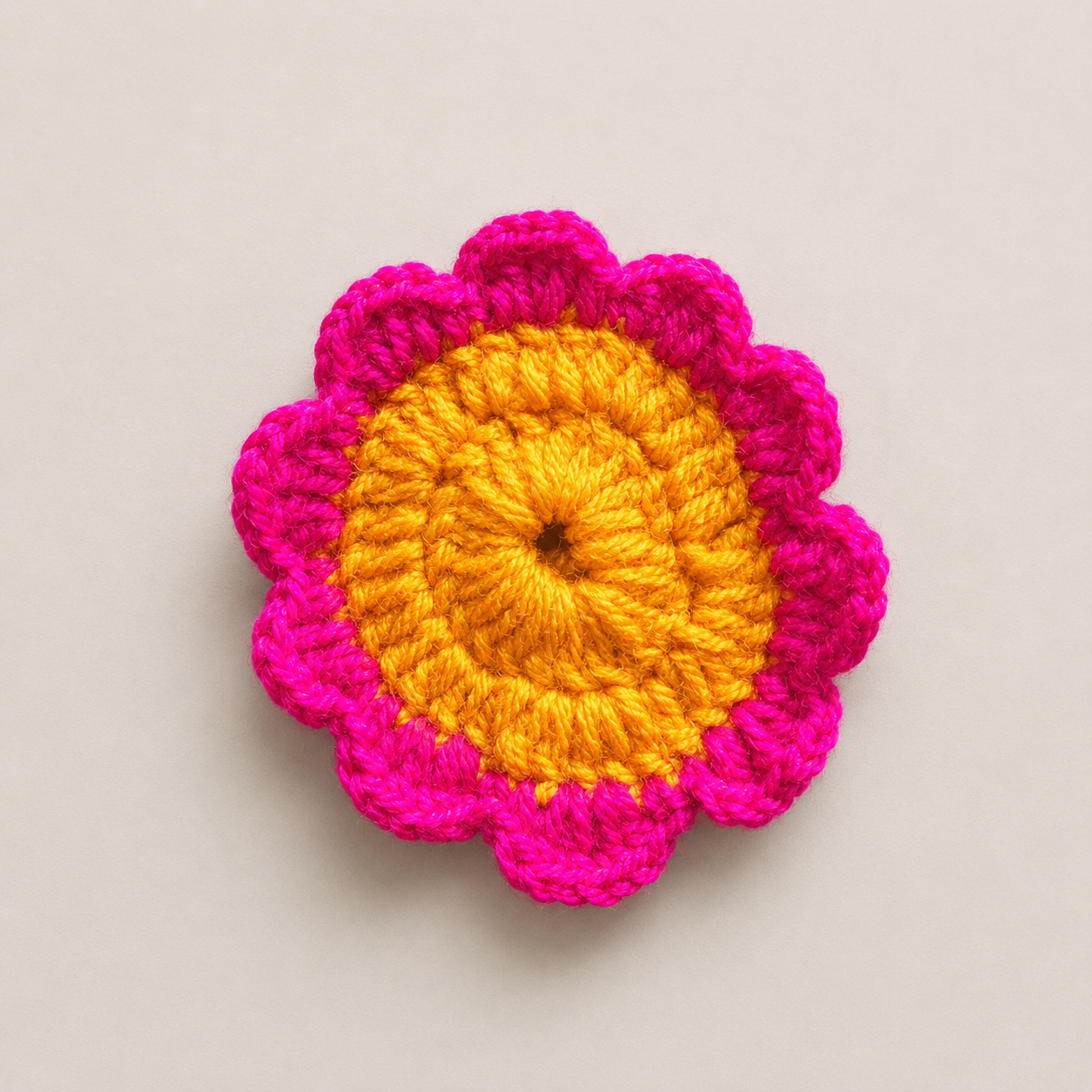 Pink & Orange Crochet Flower Bowls (Set of 12)
