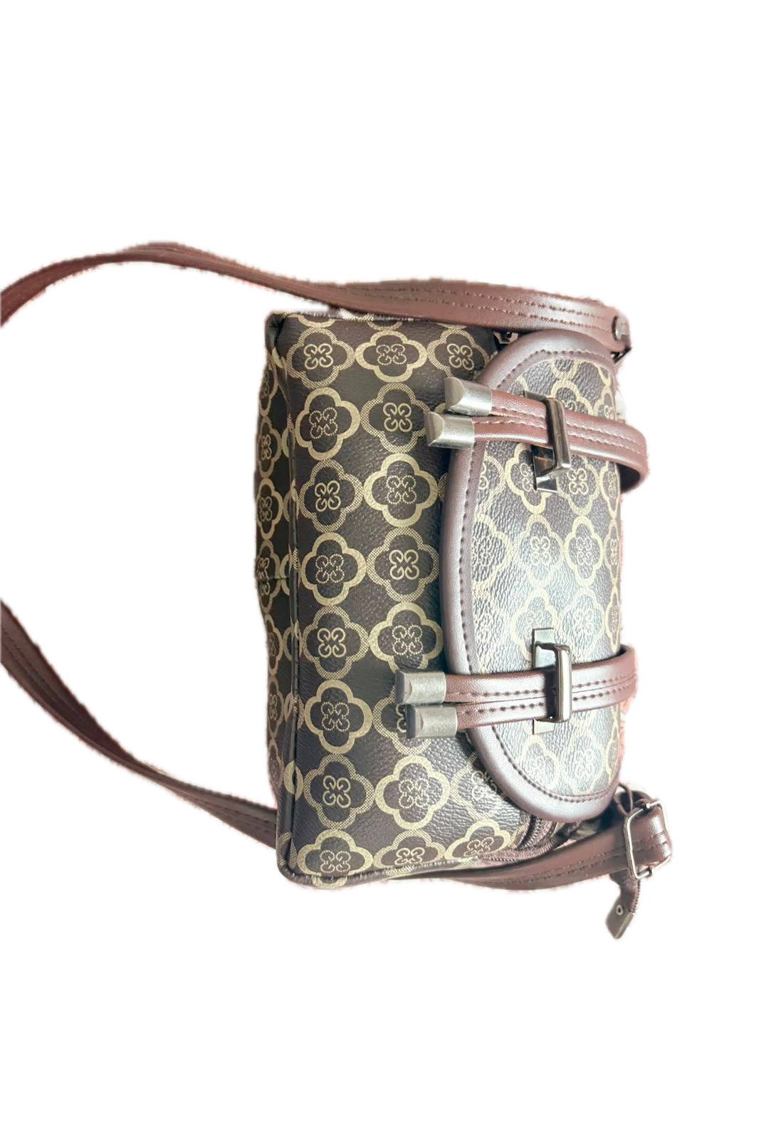 Women's Brown Floral Print Crossbody Sling Bag
